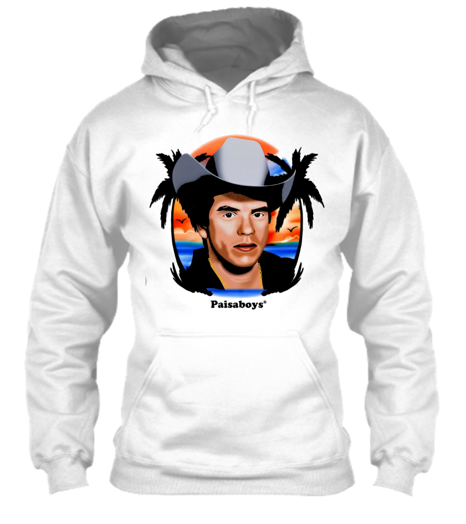 Paisaboys Sinaloa Sunset Cowboy And Tropical Ocean Scene Shirt