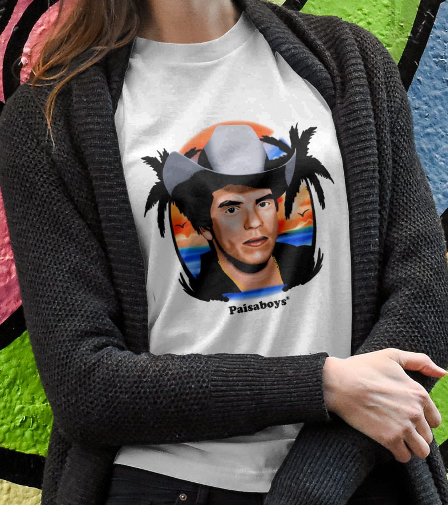 Paisaboys Sinaloa Sunset Cowboy And Tropical Ocean Scene Shirt