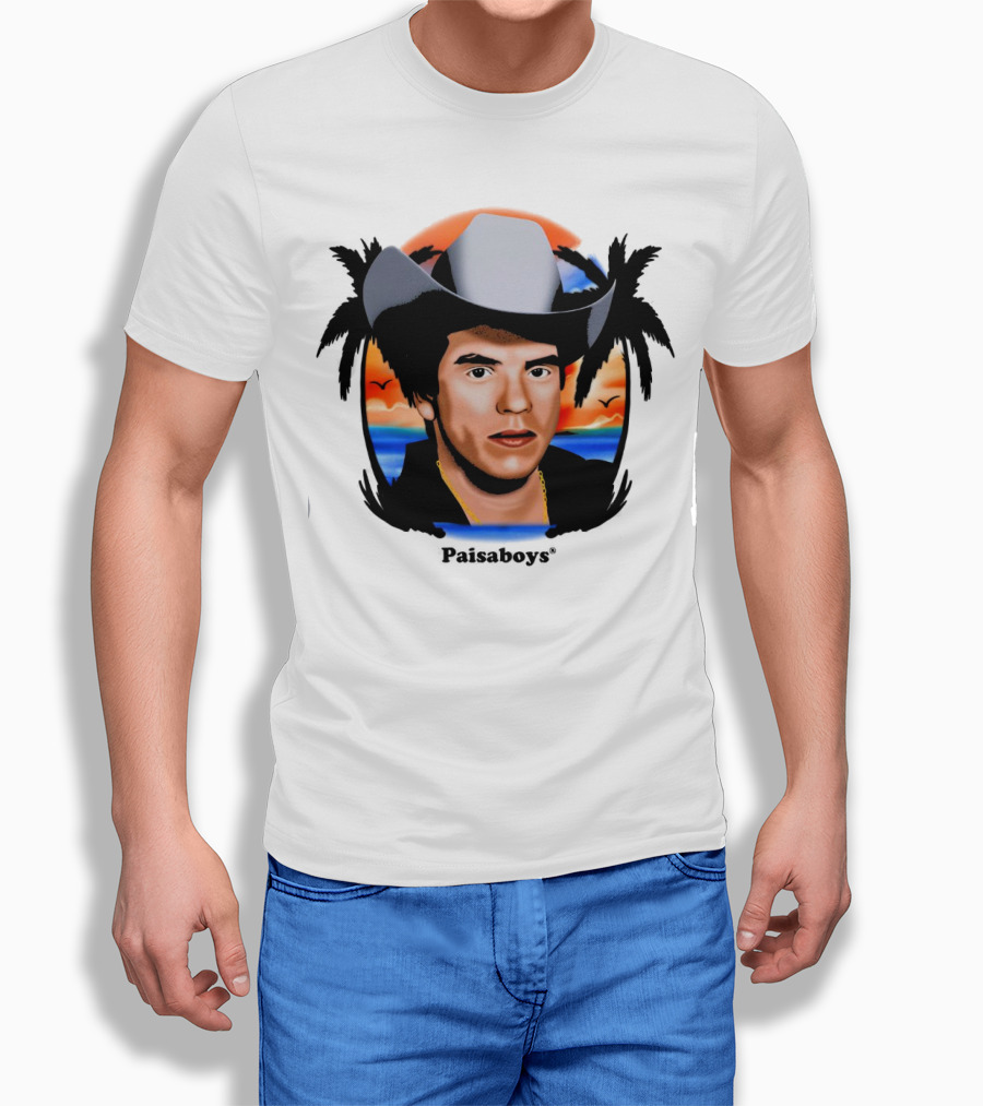 Paisaboys Sinaloa Sunset Cowboy And Tropical Ocean Scene Shirt