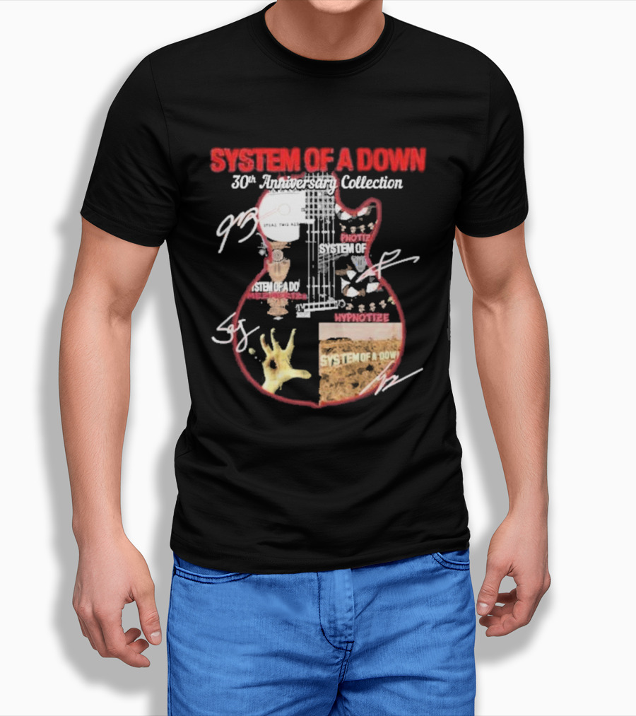 System Of A Down 30Th Anniversary Collection Signatures Guitar Art Hypnotize Steal This Album Iconic Shirt