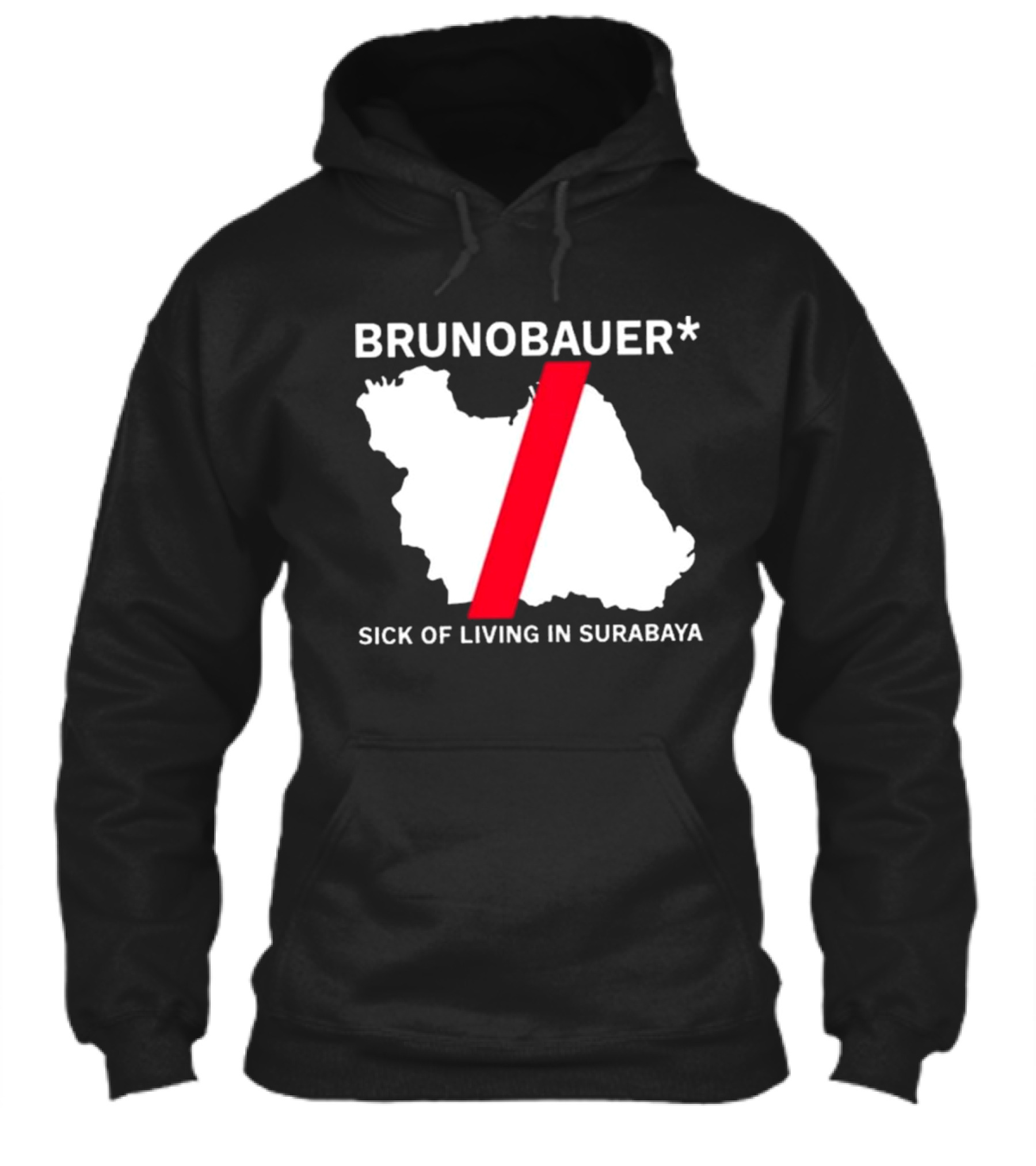 Brunobauer Sick Of Living In Surabaya Map Design With Red Slash Shirt