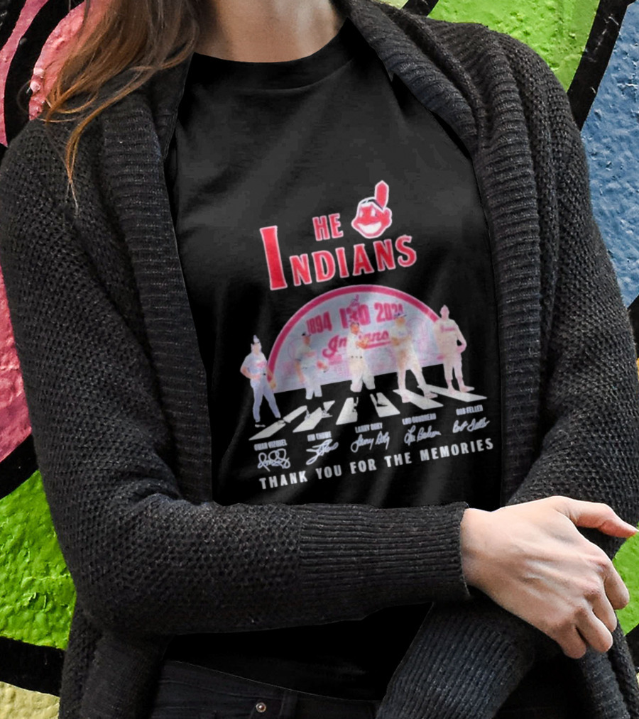 He Indians 130 Years 18942024 Thank You For The Memories Omar Vizquel Bob Lemon Jim Thome Lou Boudreau Larry Doby Bob Feller Shirt