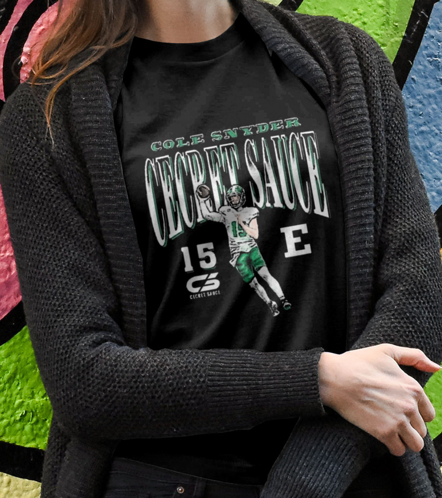 Cole Snyder Secret Sauce Number 15 Eastern Michigan Football Shirt