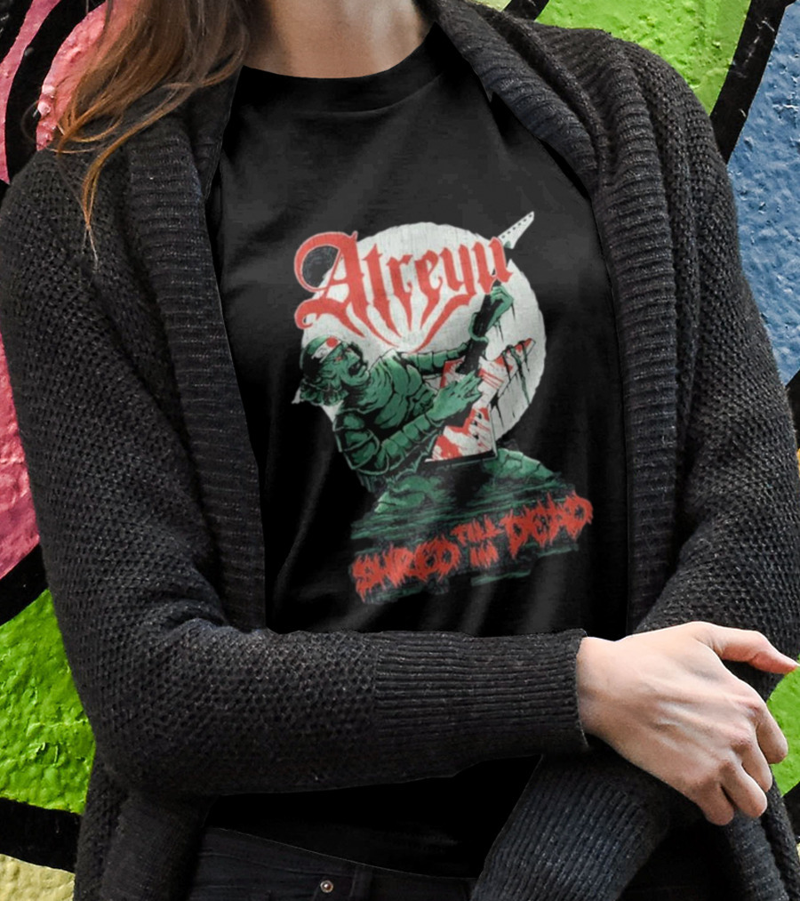 Atreyu Shred Till Im Dead Zombie Playing Guitar Shirt