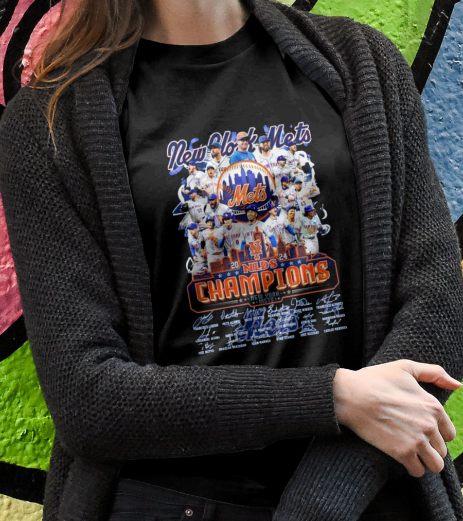 New York Mets 2024 Nlds Champions Team Signatures Shirt