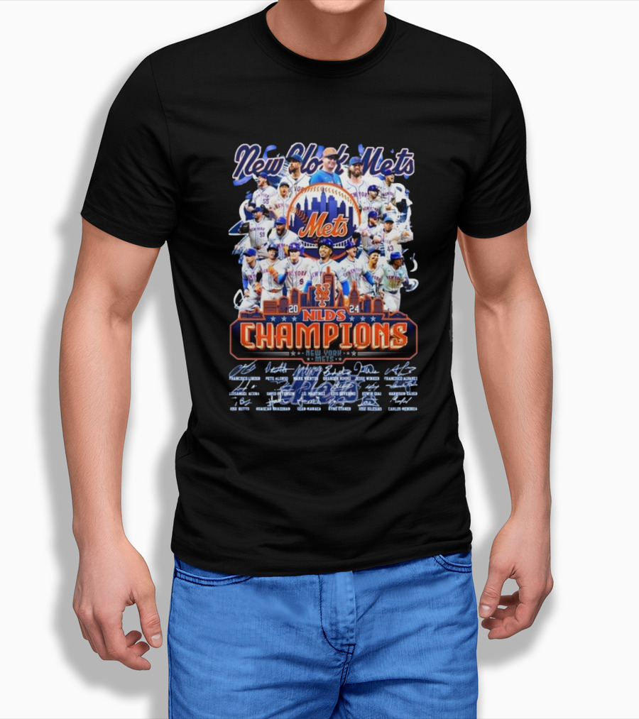 New York Mets 2024 Nlds Champions Team Signatures Shirt
