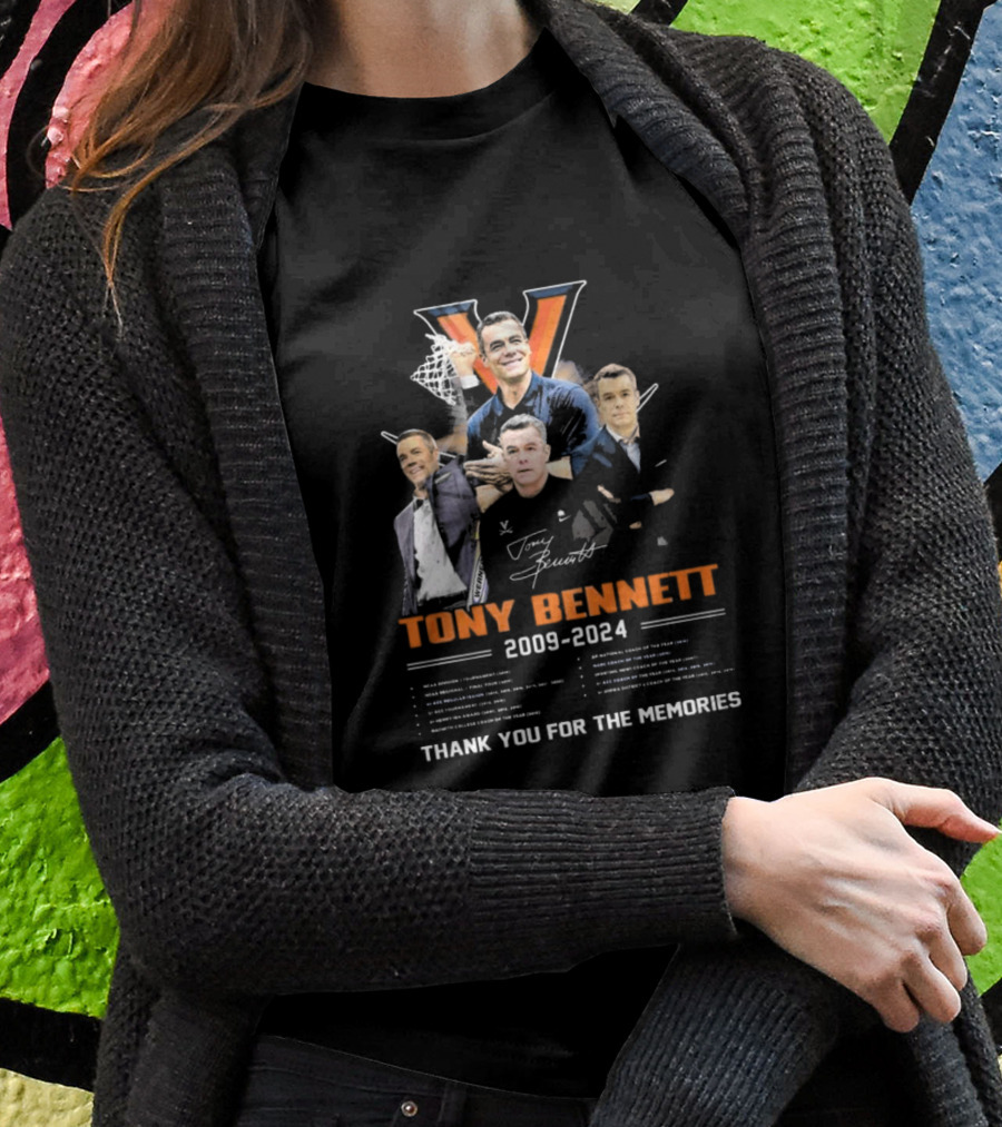 Tony Bennett 20092024 Thank You For The Memories Signature Virginia Basketball Coach Shirt