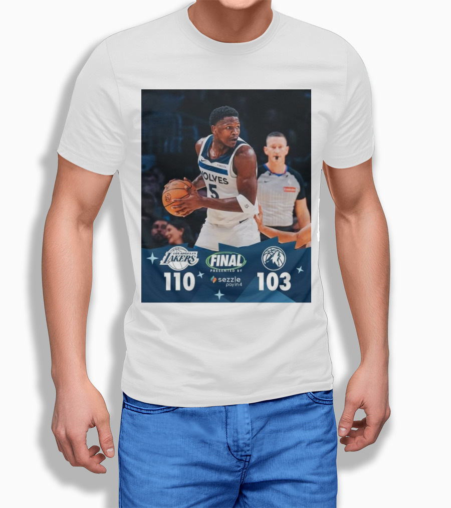 Final Los Angeles Lakers 110 103 Minnesota Timberwolves Basketball Game Score Recap Shirt
