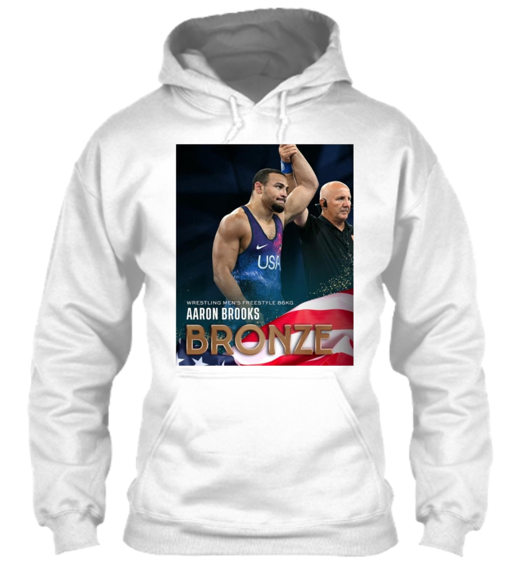Aaron Brooks Usa Wrestling Mens Freestyle 86Kg Bronze Paris Olympic Shirt