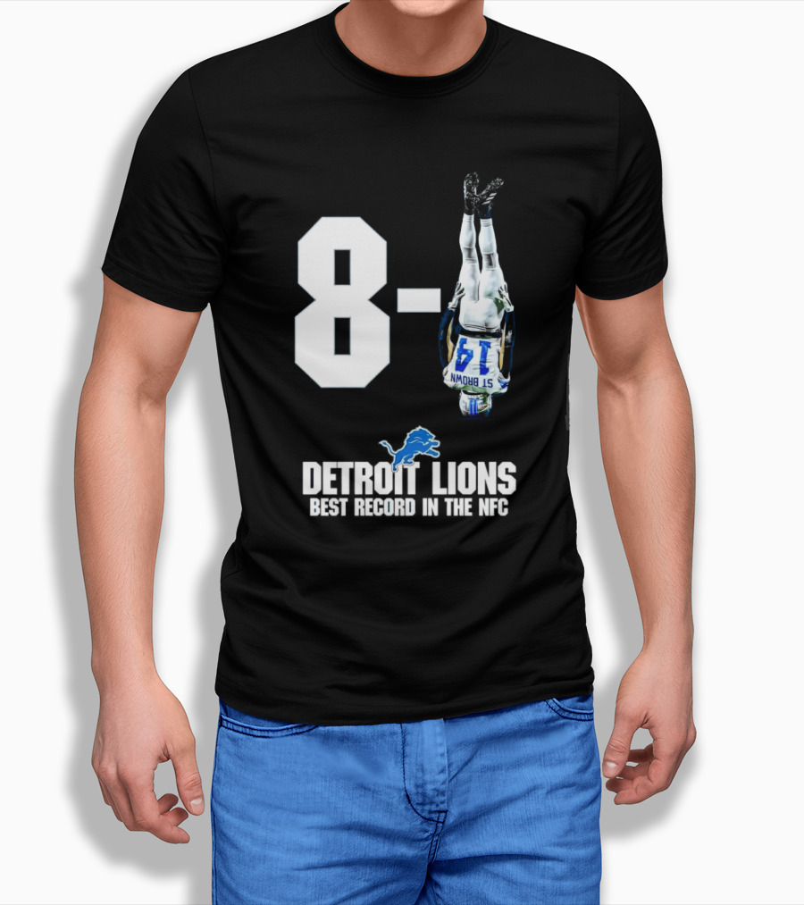 Detroit Lions 81 Amonra St Brown Headstand Best Record In Nfc Shirt