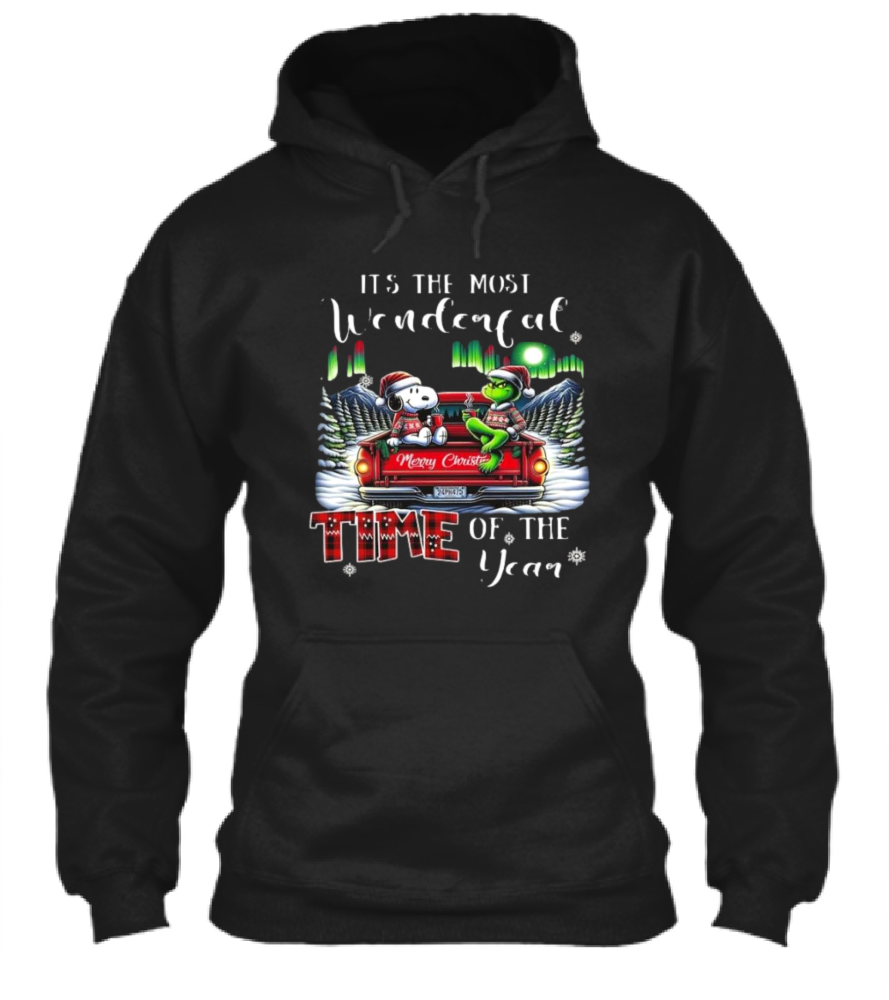 Snoopy Grinch Merry Christmas Time Of The Year Truck Scene Shirt
