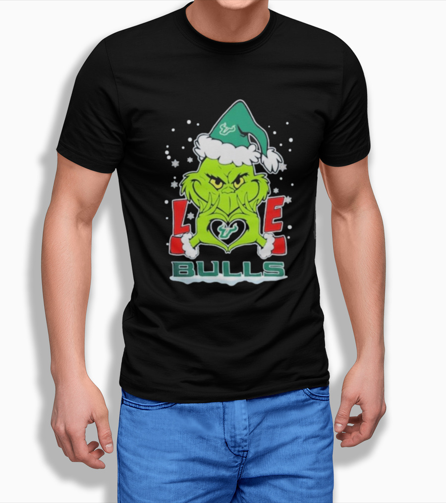 The Grinch Love Bulls South Florida 2024 Christmas Football Shirt
