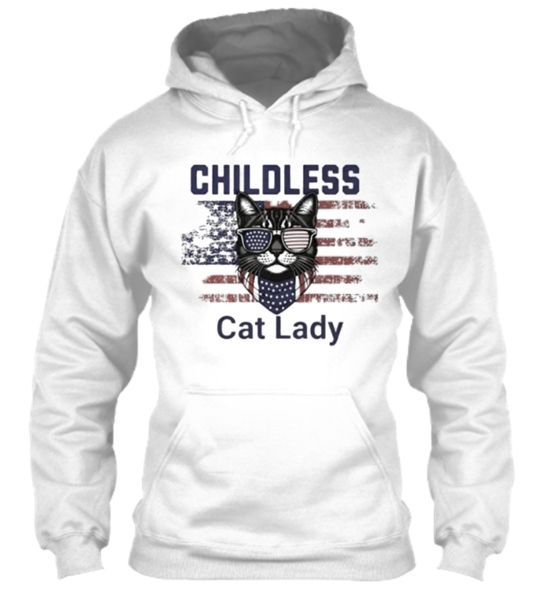 Childless Cat Lady Patriotic American Flag Cat With Sunglasses Shirt