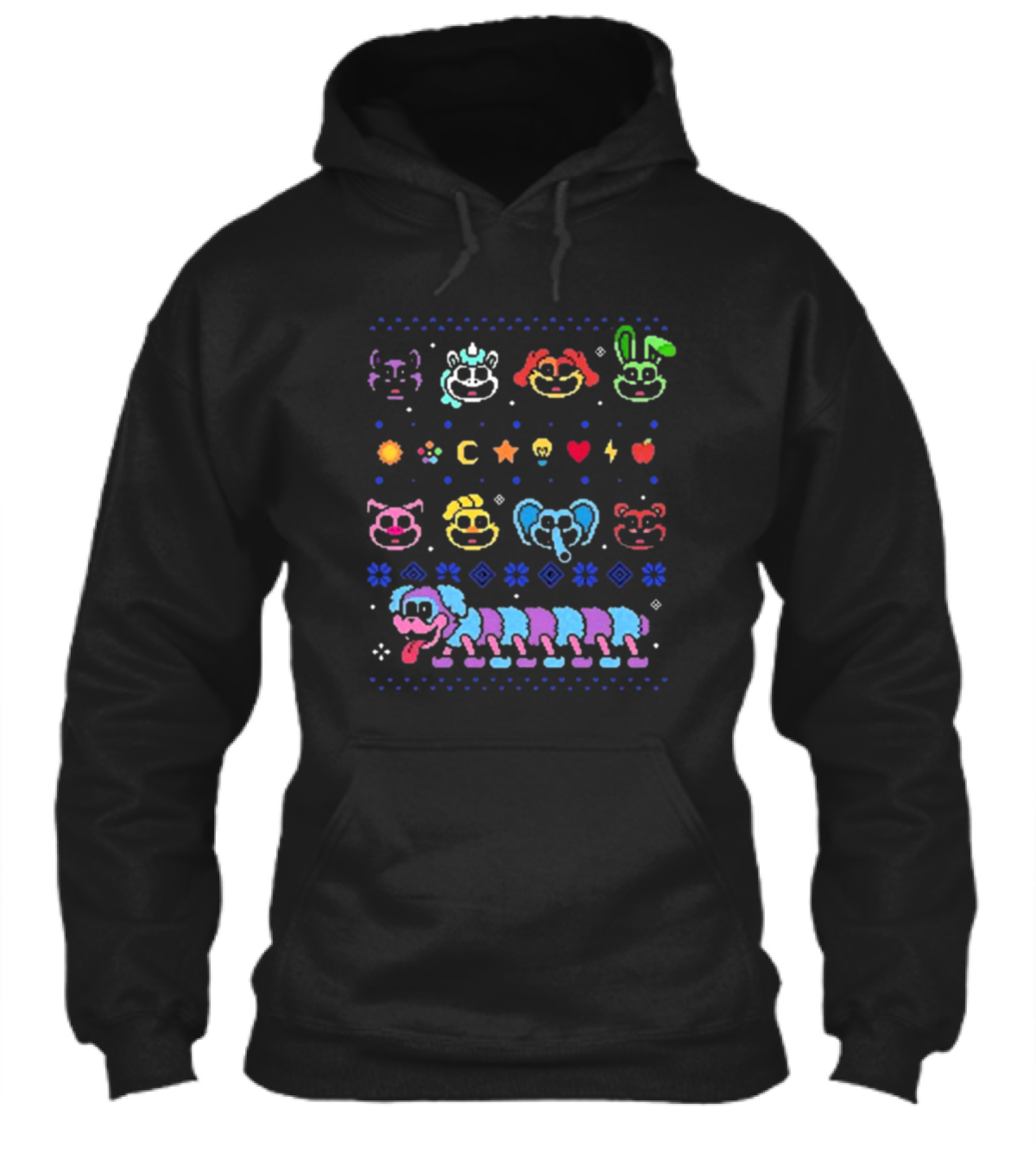 Smiling Critters Holiday Sweater Colorful Characters And Icons Shirt