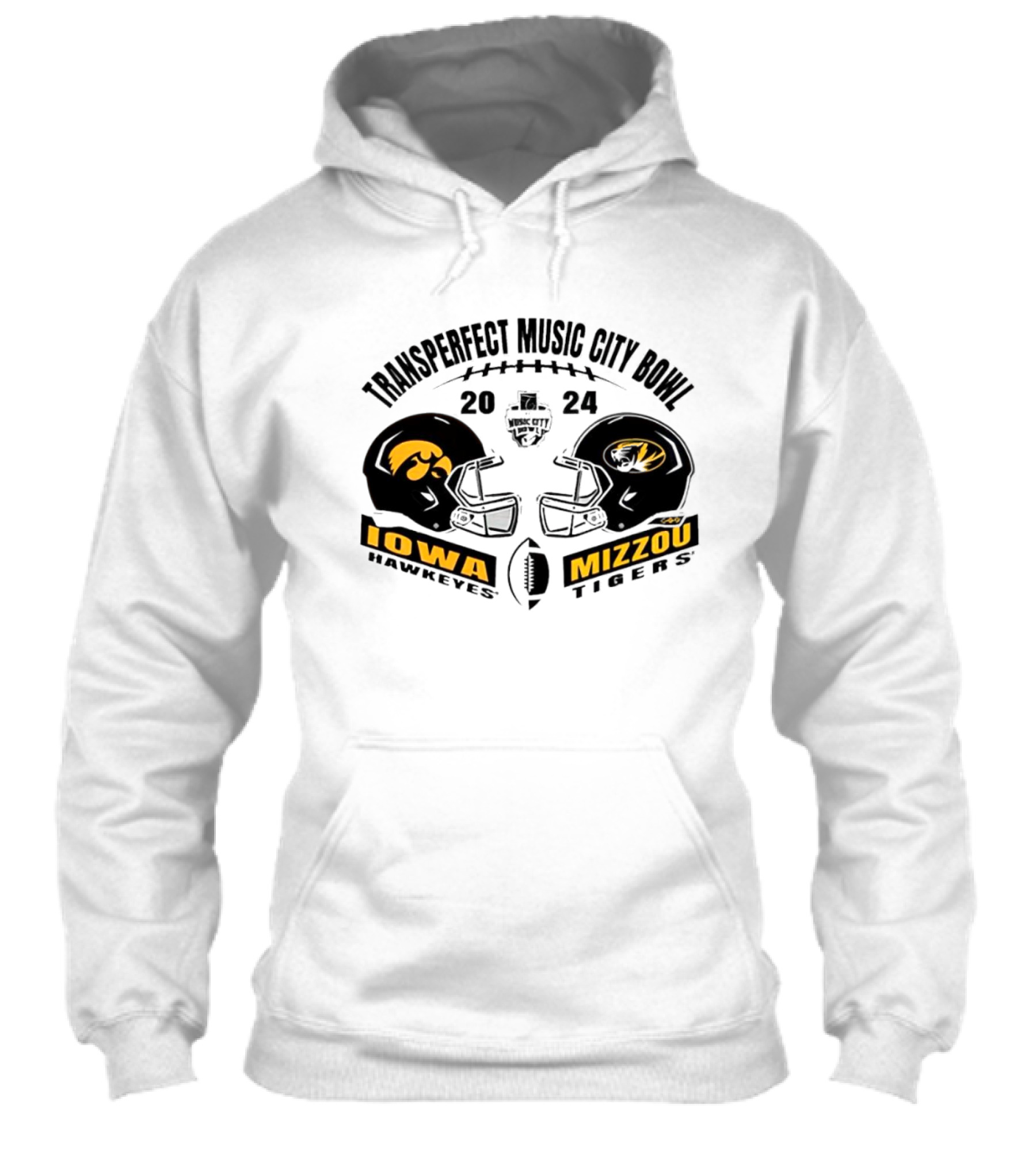 Transperfect Music City Bowl 2024 Iowa Hawkeyes Vs Mizzou Tigers Helmet Matchup Shirt