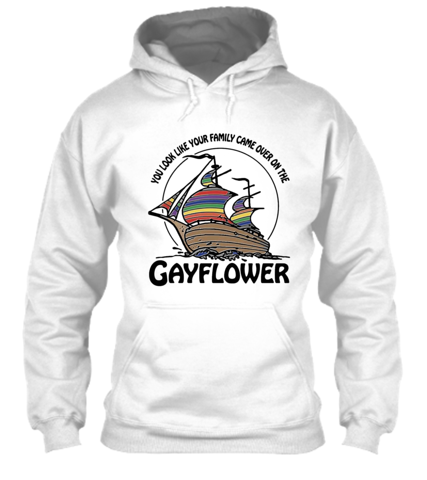 You Look Like Your Family Came Over On The Gayflower Rainbow Ship Shirt