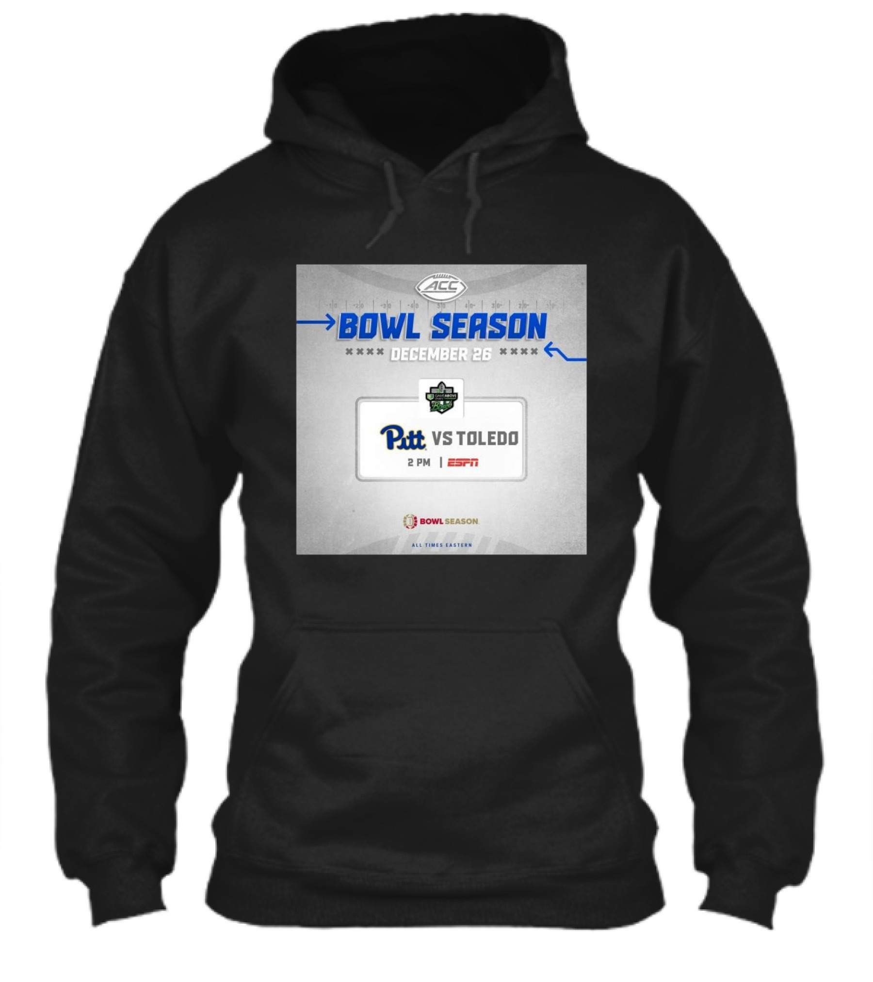 Acc Bowl Season December 26 Pitt Vs Toledo 2 Pm Espn All Times Eastern Shirt