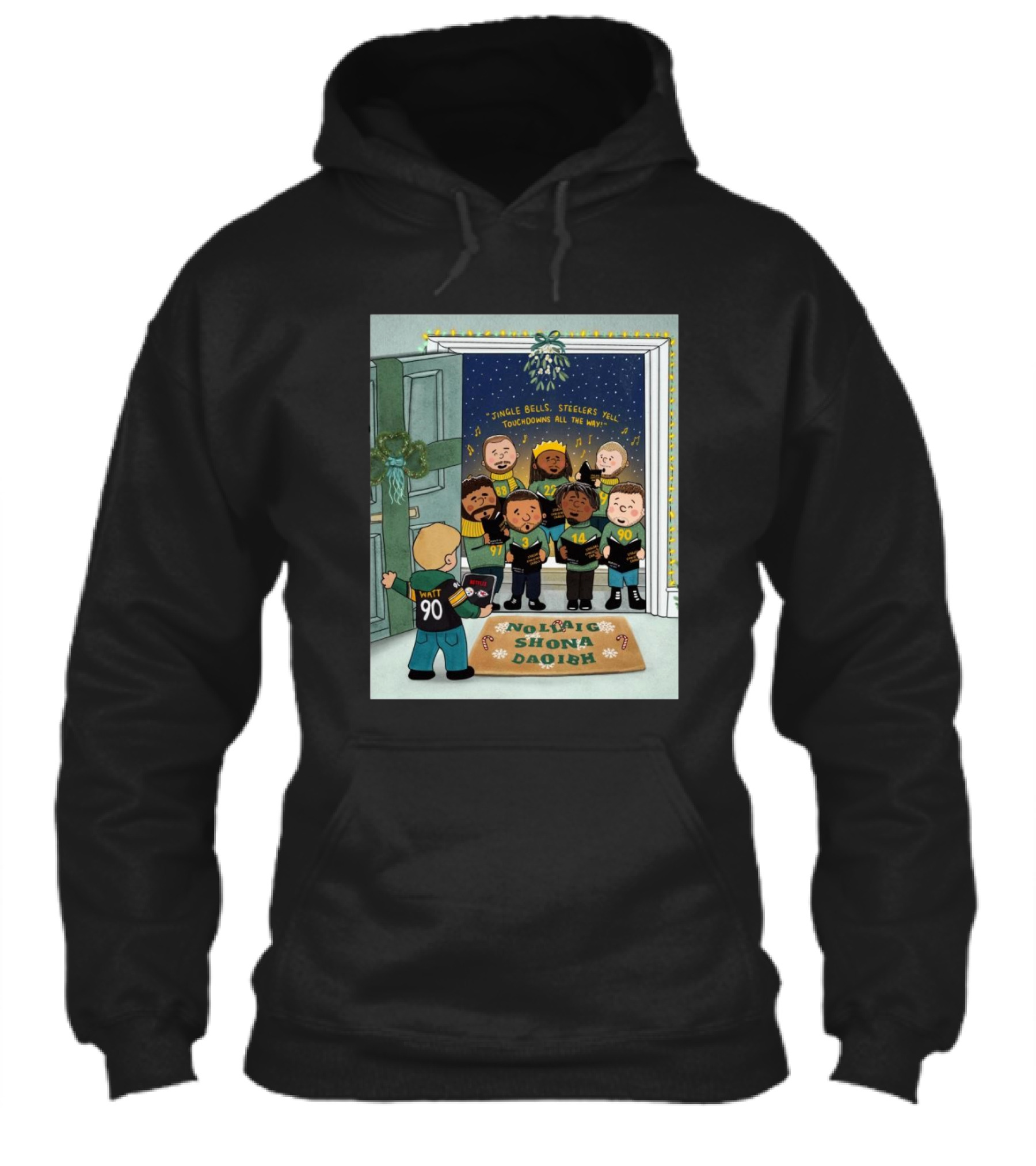 Jingle Bells Steelers Yell Touchdowns All The Way Nollaig Shona Daoibh Pittsburgh Steelers Christmas Shirt