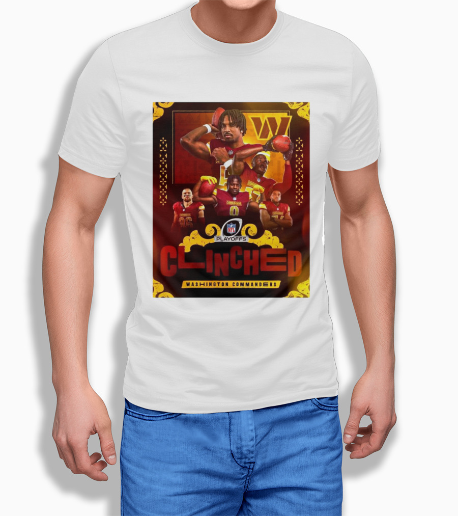Nfl Playoffs 2024 Clinched Washington Commanders Shirt