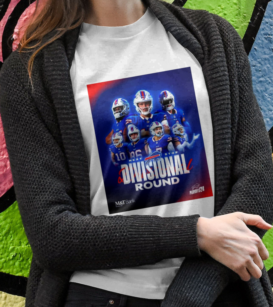 Buffalo Bills Next Stop Divisional Round Playoffs 2024 Mt Bank Nfl Shirt