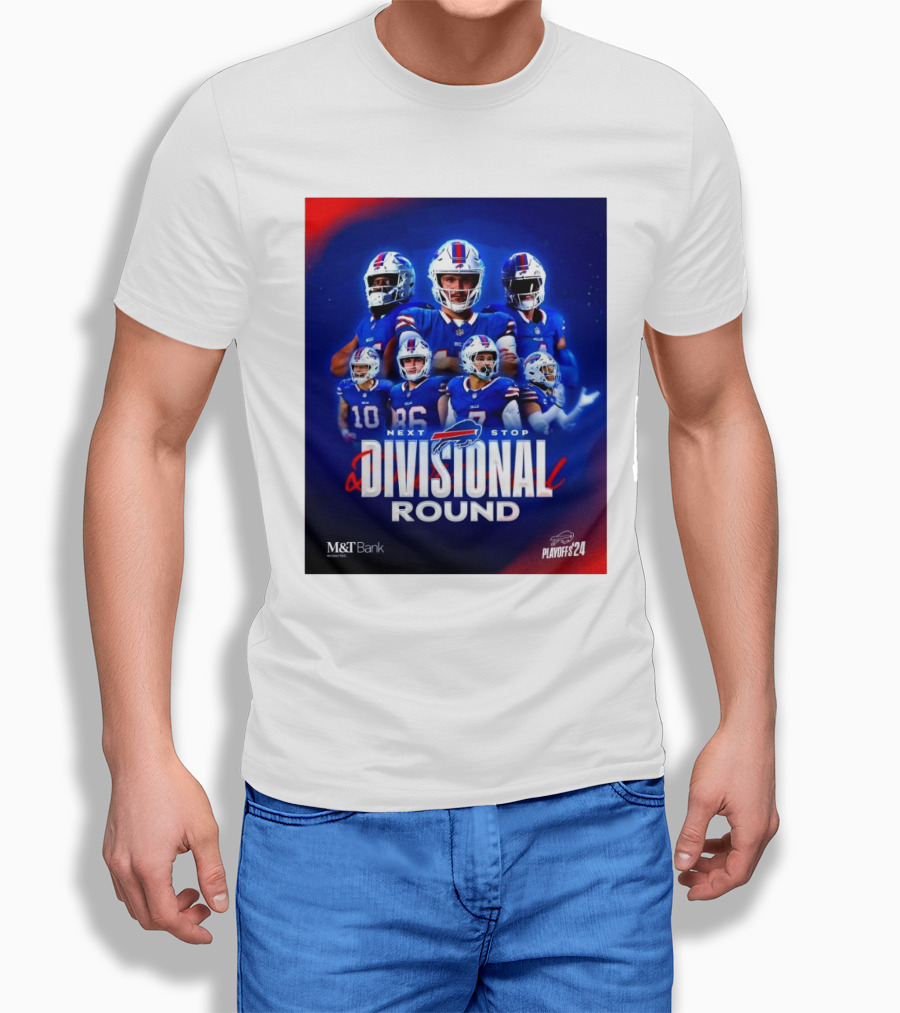 Buffalo Bills Next Stop Divisional Round Playoffs 2024 Mt Bank Nfl Shirt