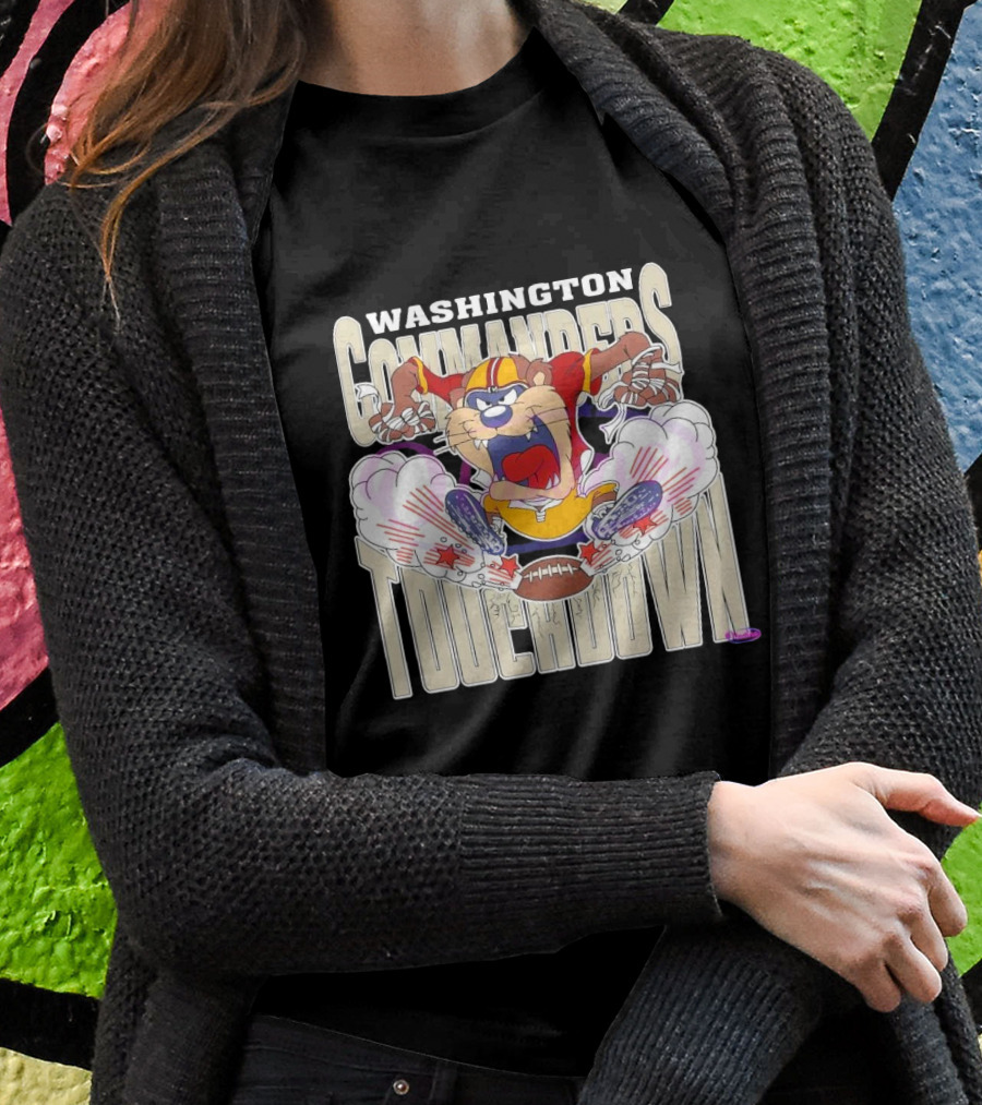 Washington Commanders Touchdown Nfl Tasmanian Devil 2025 Shirt