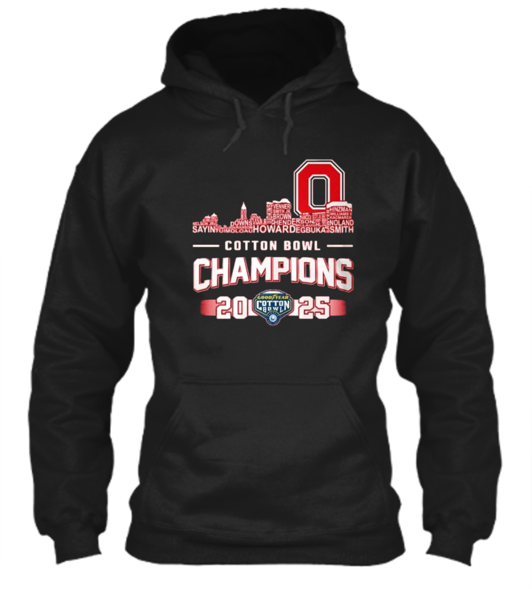 Ohio State Buckeyes 2025 Cotton Bowl Champions Skyline Names Shirt