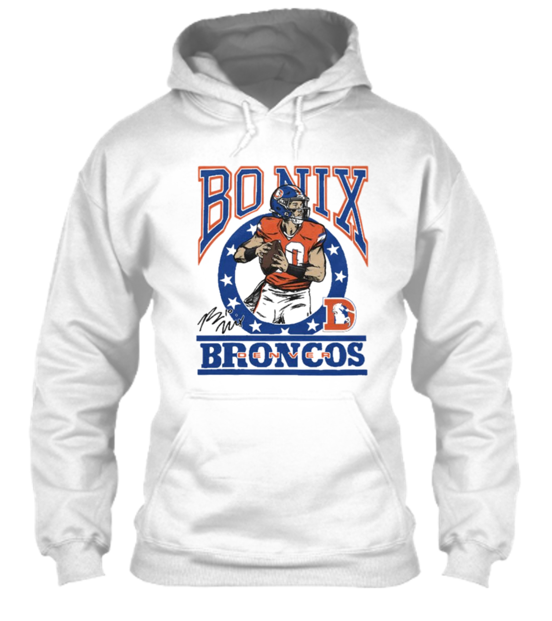 Denver Broncos Bo Nix Signature Logo Broncos Player Nfl Shirt