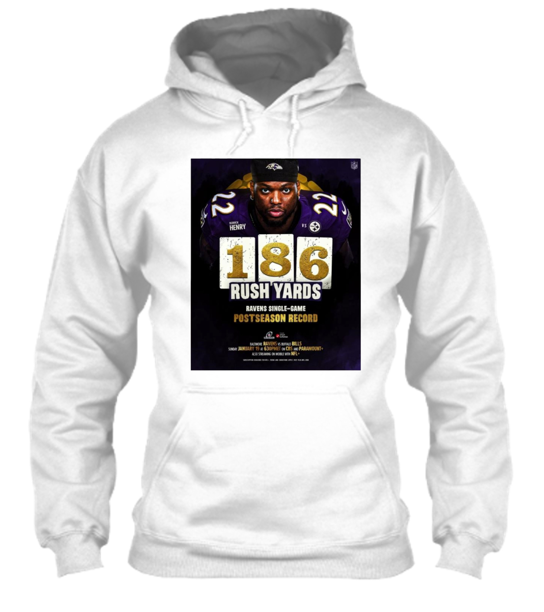 Derrick Henry Jr 186 Rush Yards Ravens Singlegame Postseason Record Vs Steelers Shirt
