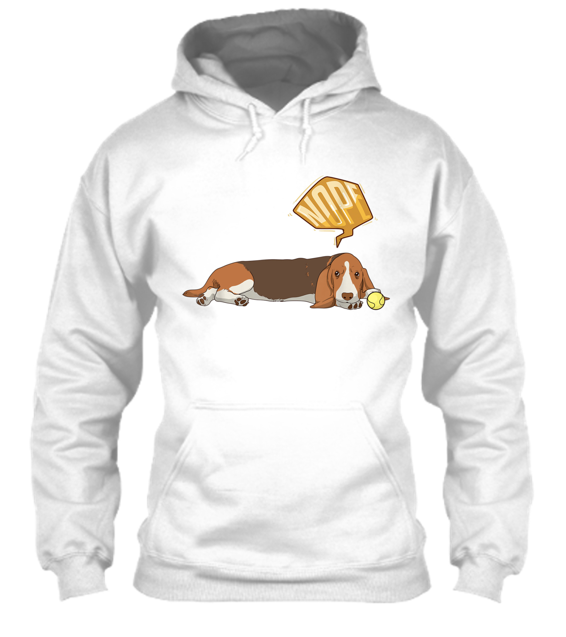 Nope Lazy Basset Hound With Tennis Ball Funny Dog Shirt