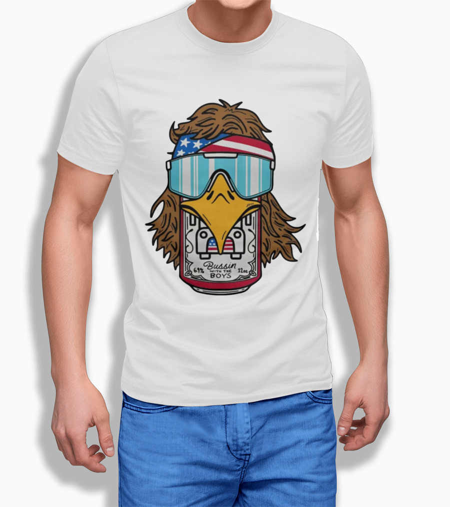 Bussin With The Boys Eagle 61 12Oz Usa Flag Shades Shirt