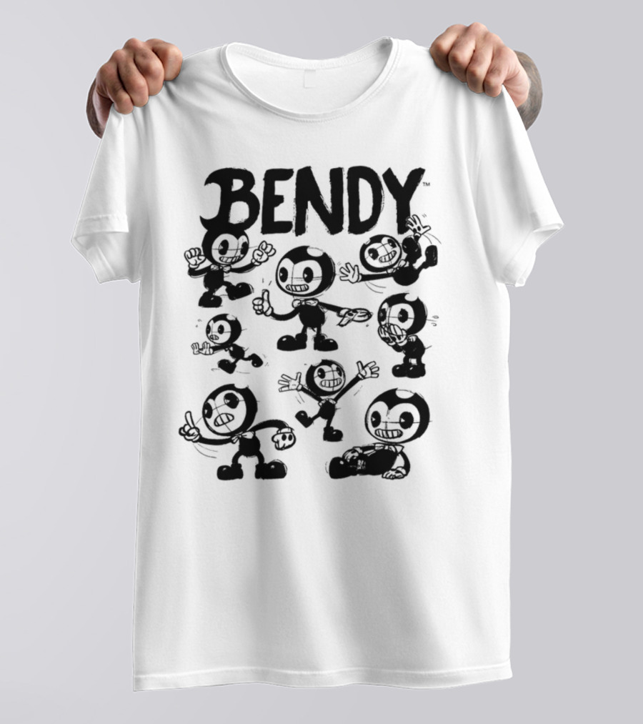 Bendy Cartoon Character With Disgust And Angry Moods Shirt