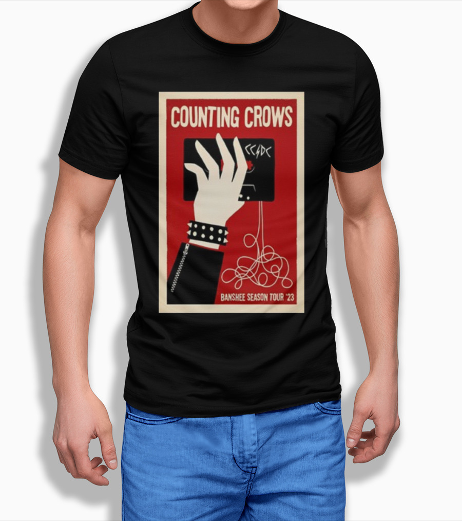 Counting Crows Banshee Season Tour 23 Red Cassette Hand Shirt