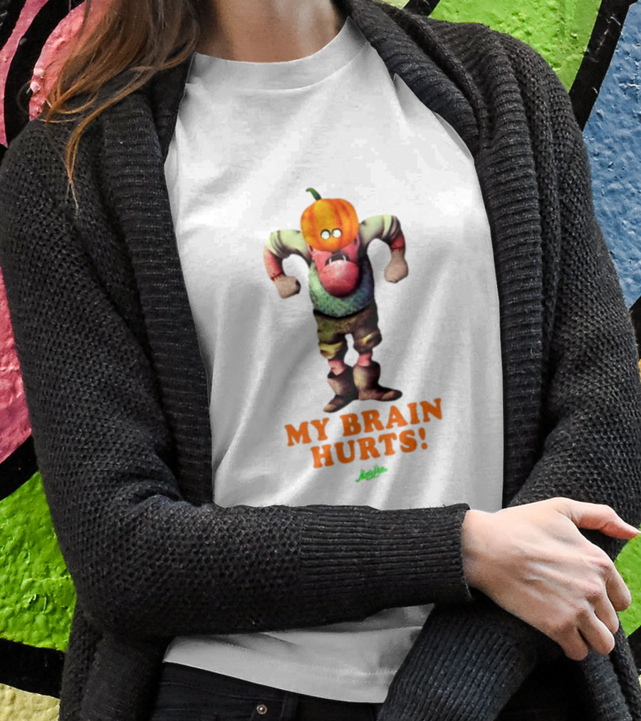 My Brain Hurts Halloween Pumpkin Head Character Shirt