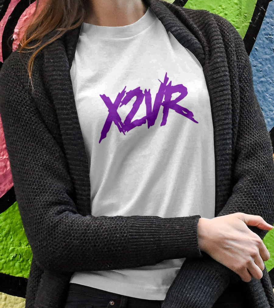 X2Vr Grunge Purple Distressed Brushstroke Shirt