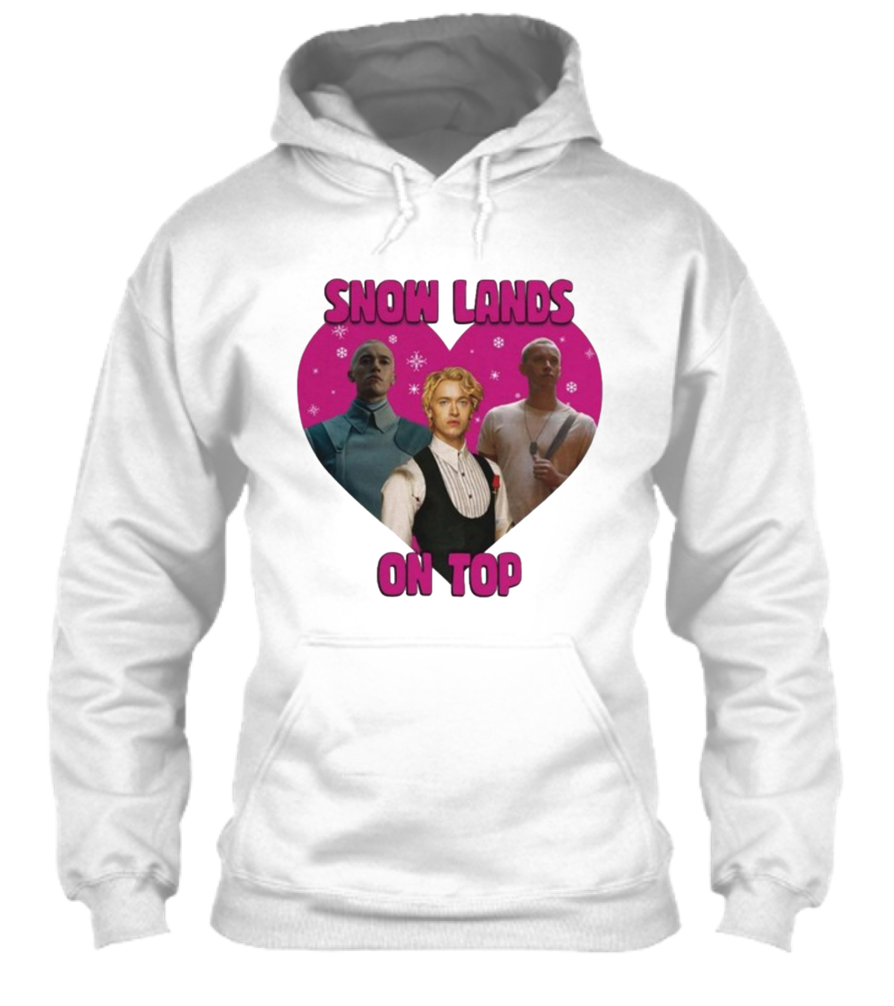 Snow Lands On Top Heart Pink Background Snowflakes Shirt