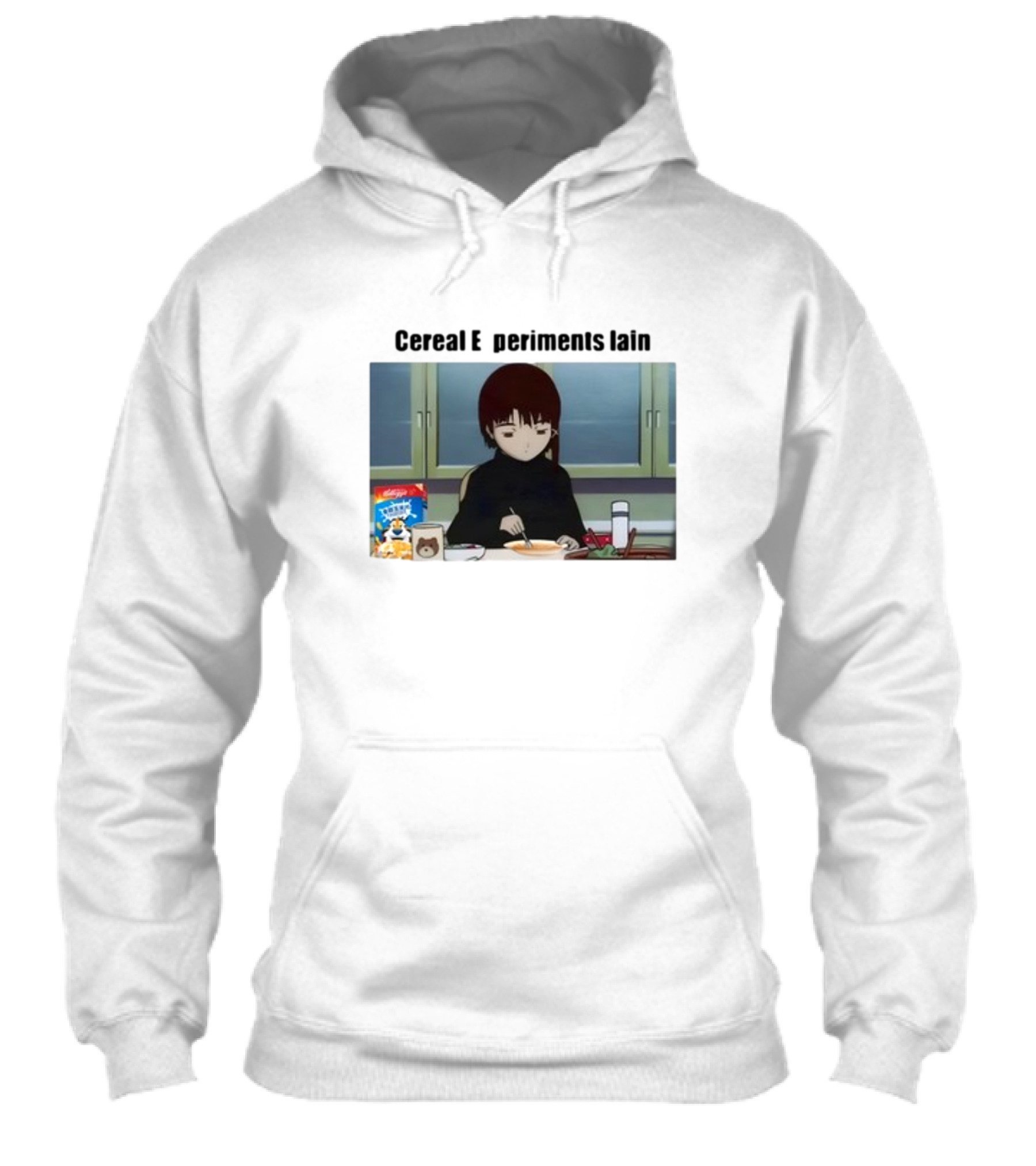 Cereal Experiments Lain Goofyahhtees Breakfast Scene With Cartoon Cereal Box Shirt