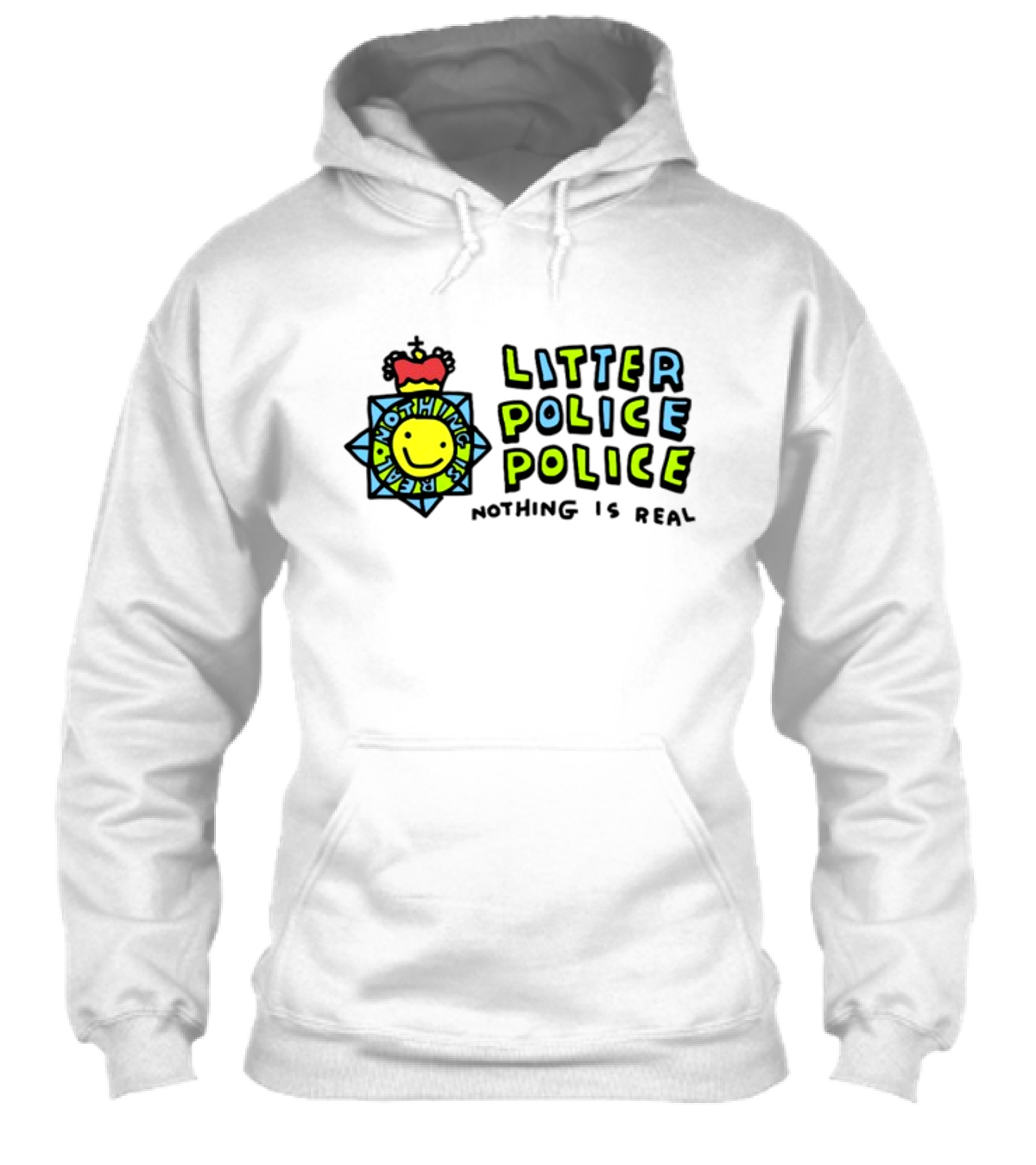 Litter Police Police Nothing Is Real Happy Face Badge Shirt