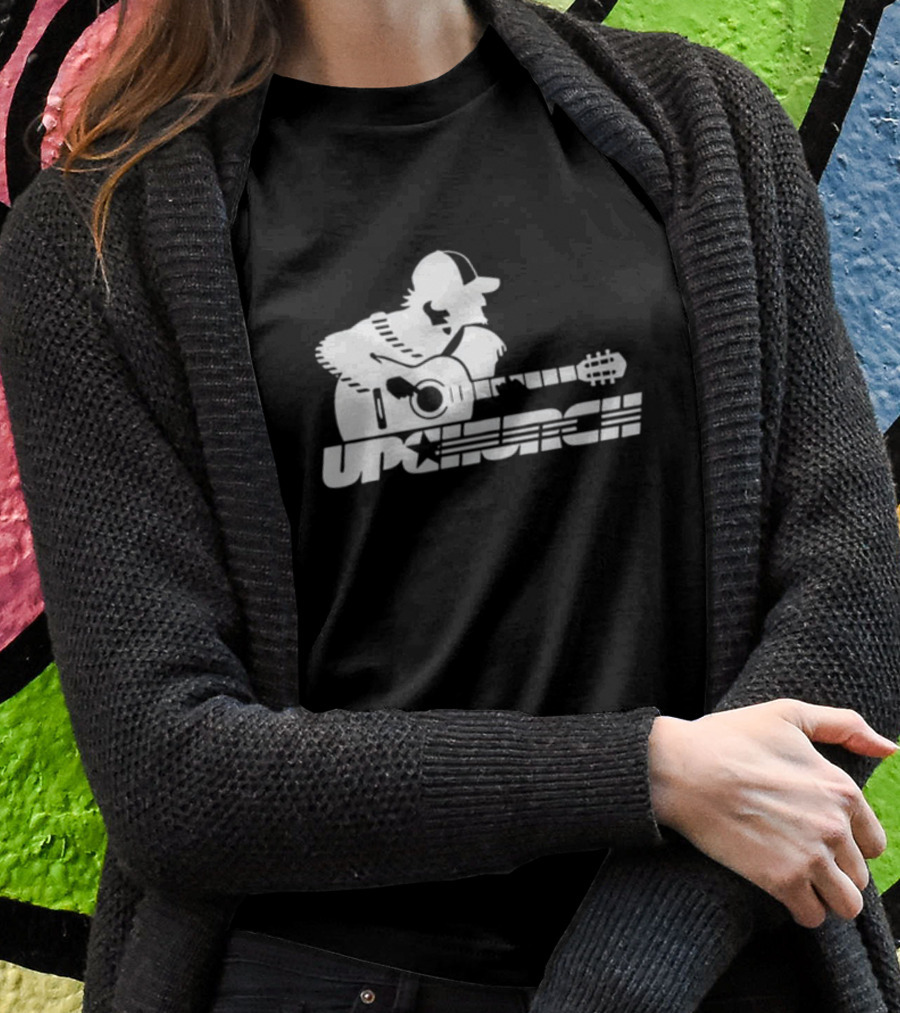 Upchurch Acoustic Guitar Player Silhouette With Star Text Shirt
