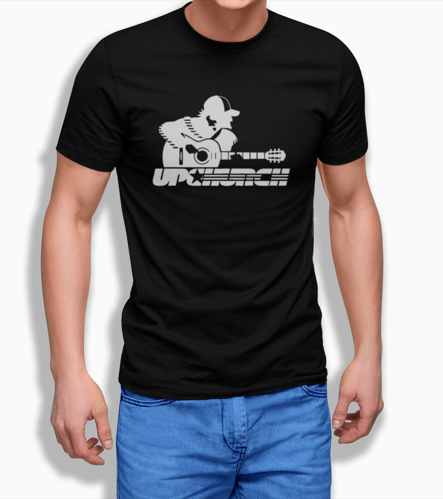 Upchurch Acoustic Guitar Player Silhouette With Star Text Shirt