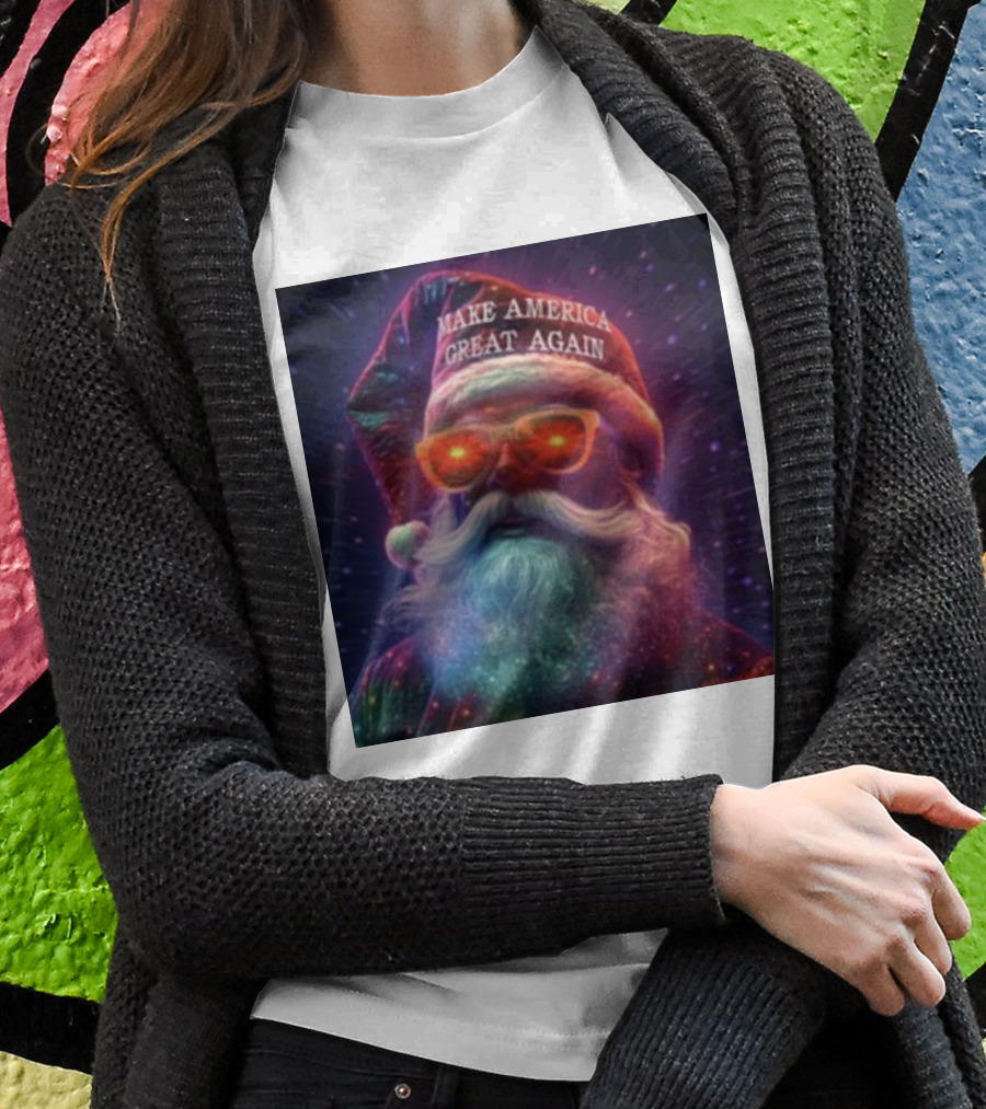 Thegrift Maga Santa Make America Great Again Neon Glow Shirt
