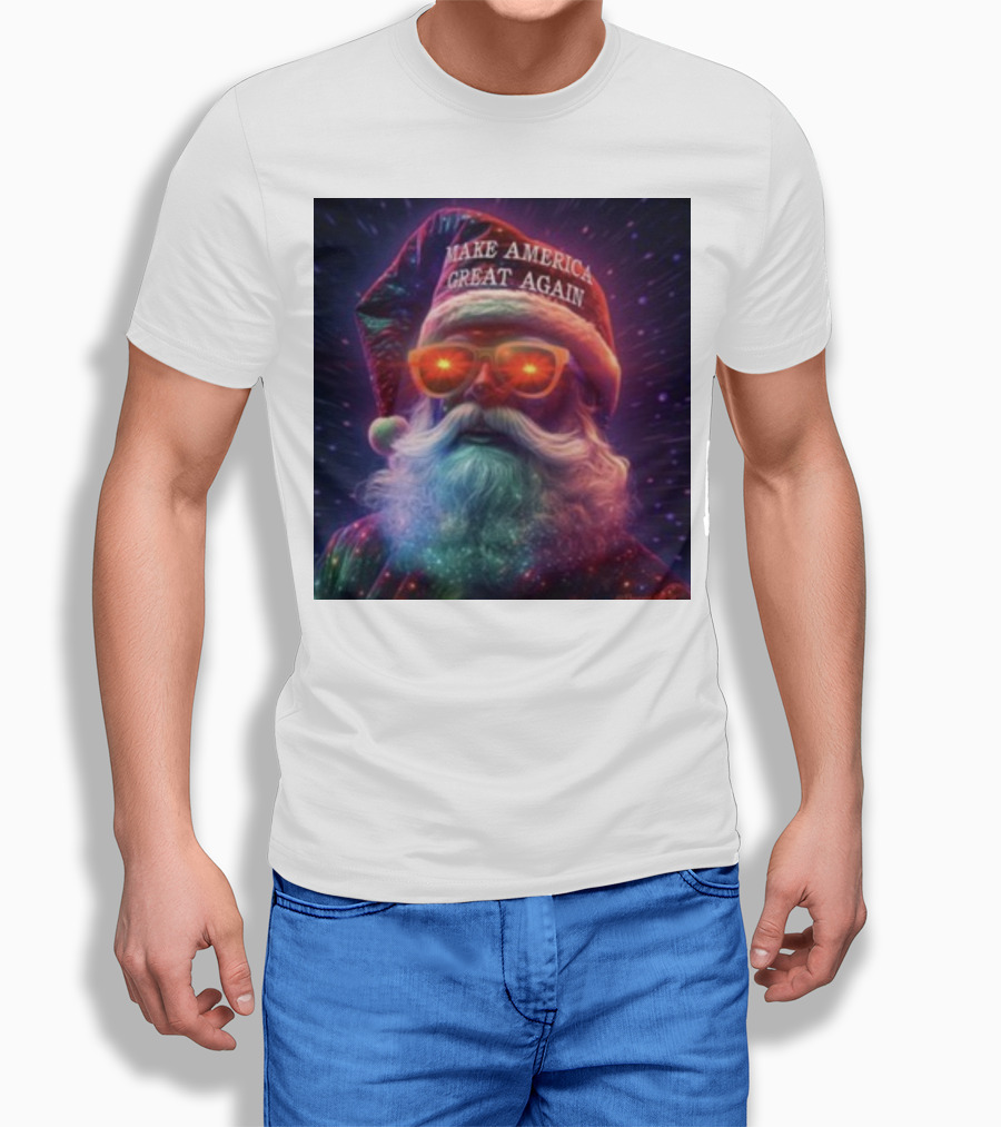 Thegrift Maga Santa Make America Great Again Neon Glow Shirt