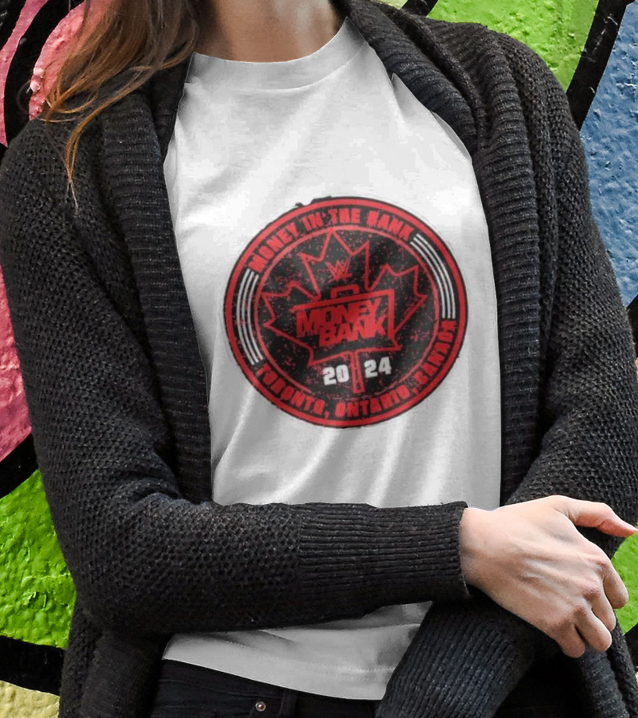 Money In The Bank 2024 Toronto Ontario Canada Wwe Emblem Red Shirt