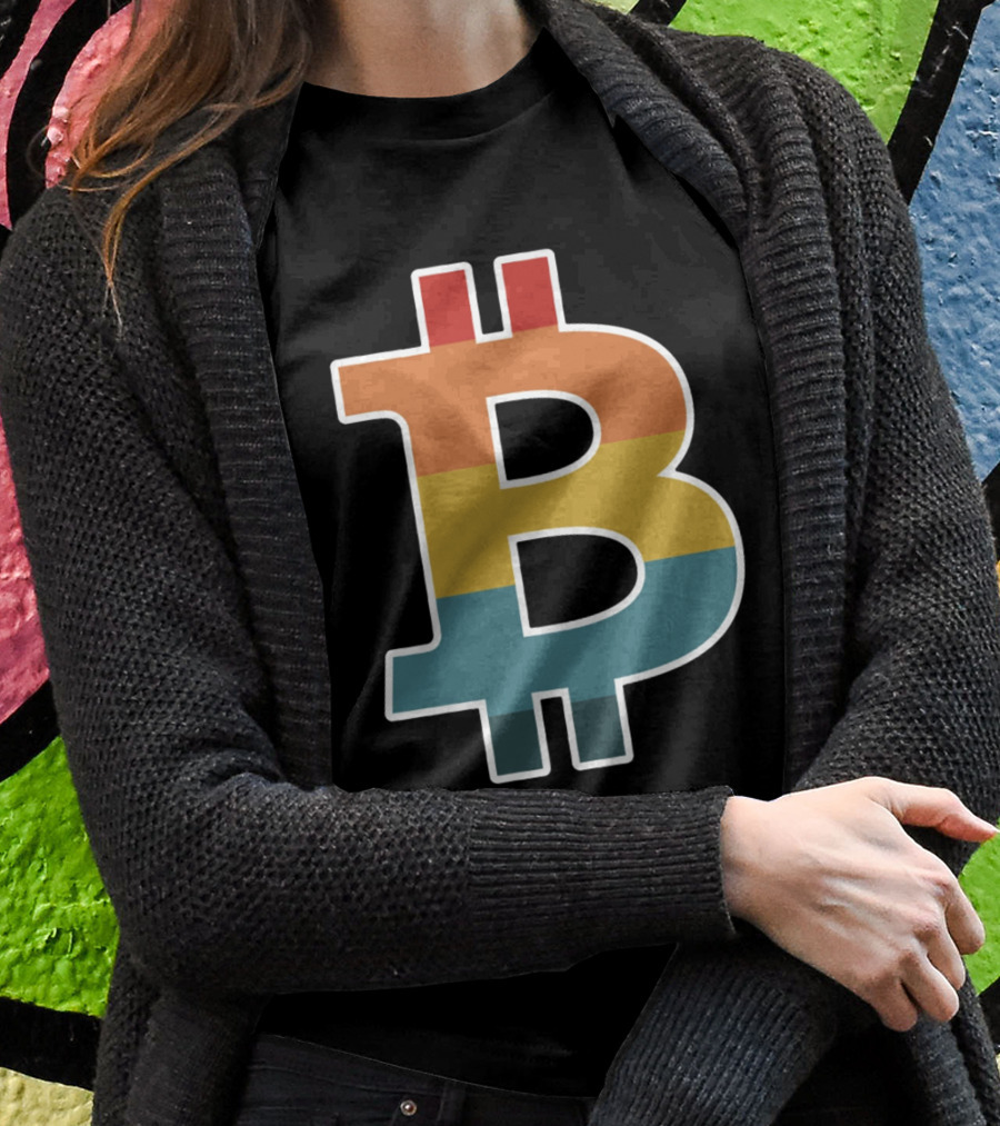 Bitcoin Retro Vintage Stripes Shirt