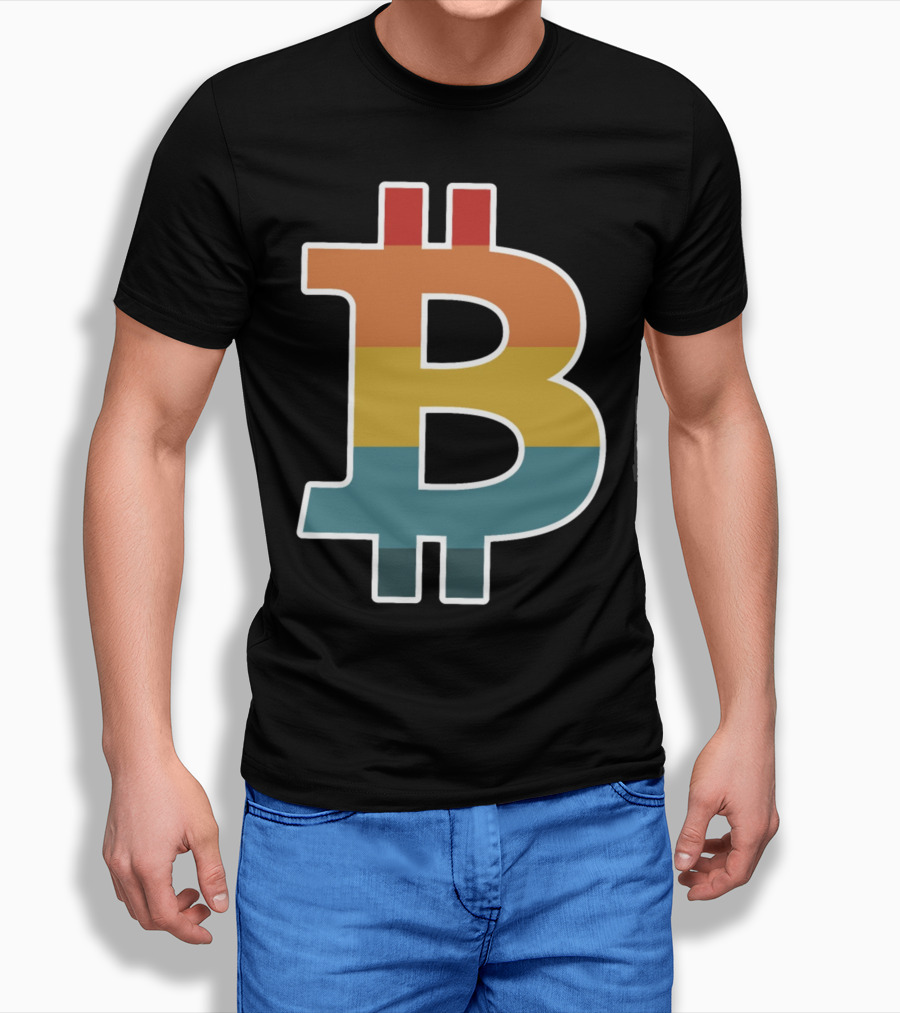 Bitcoin Retro Vintage Stripes Shirt