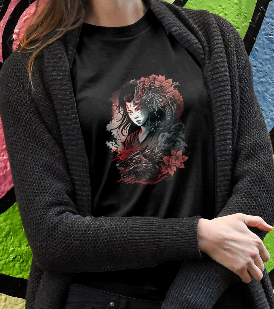 Dragon Boy Red Lotus Warrior With Dragon And Wolf Elements Shirt