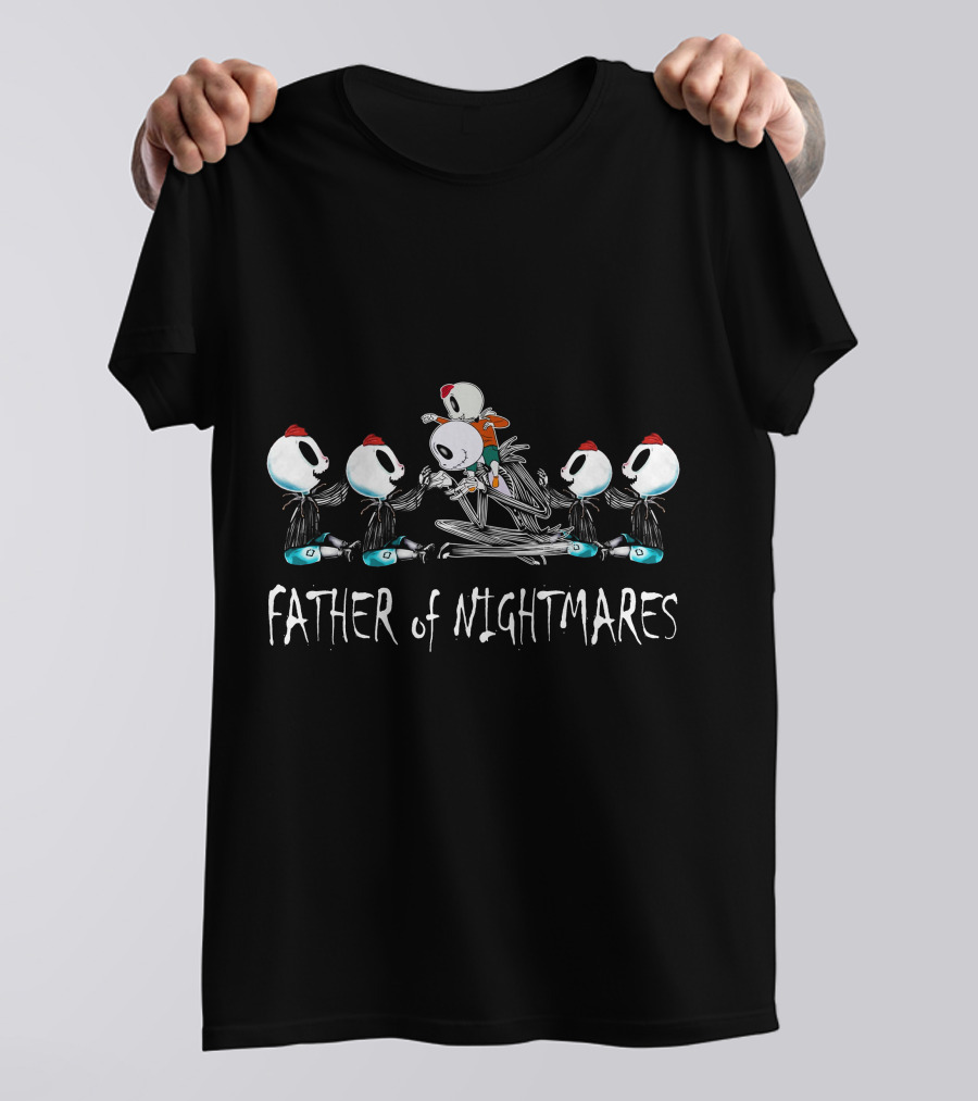 Father Of Nightmares 4 Boys 1 Girl Halloween Skeletons Shirt