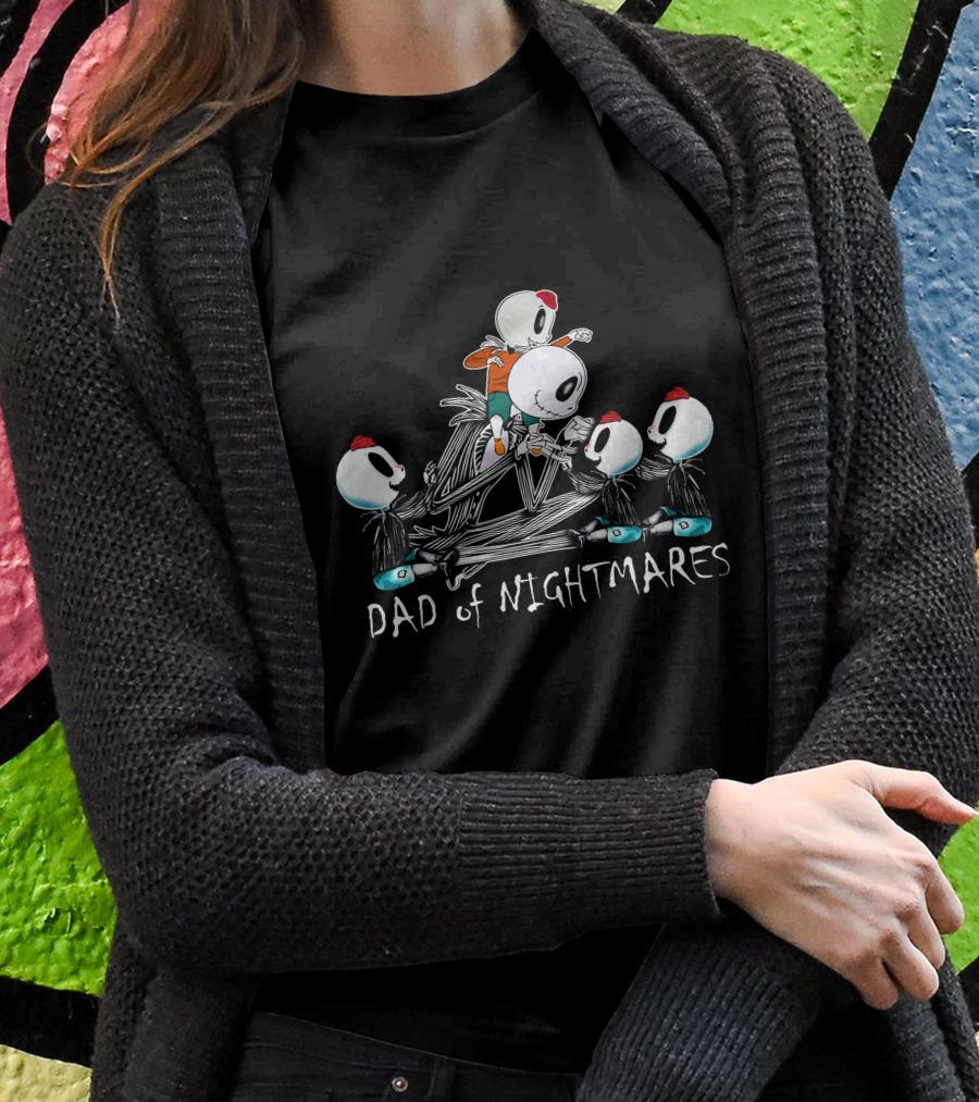 Dad Of Nightmares With Four Skull Characters Shirt