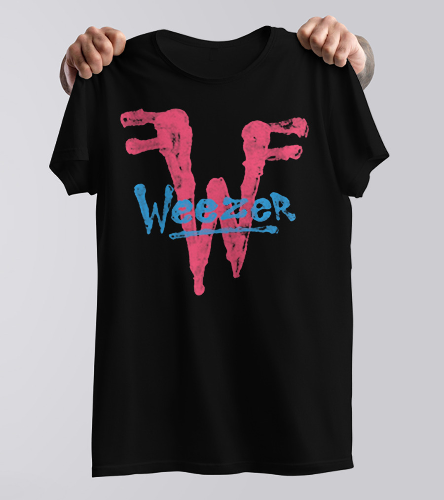 Weezer Retro 3D Lightning Logo Neon Shirt