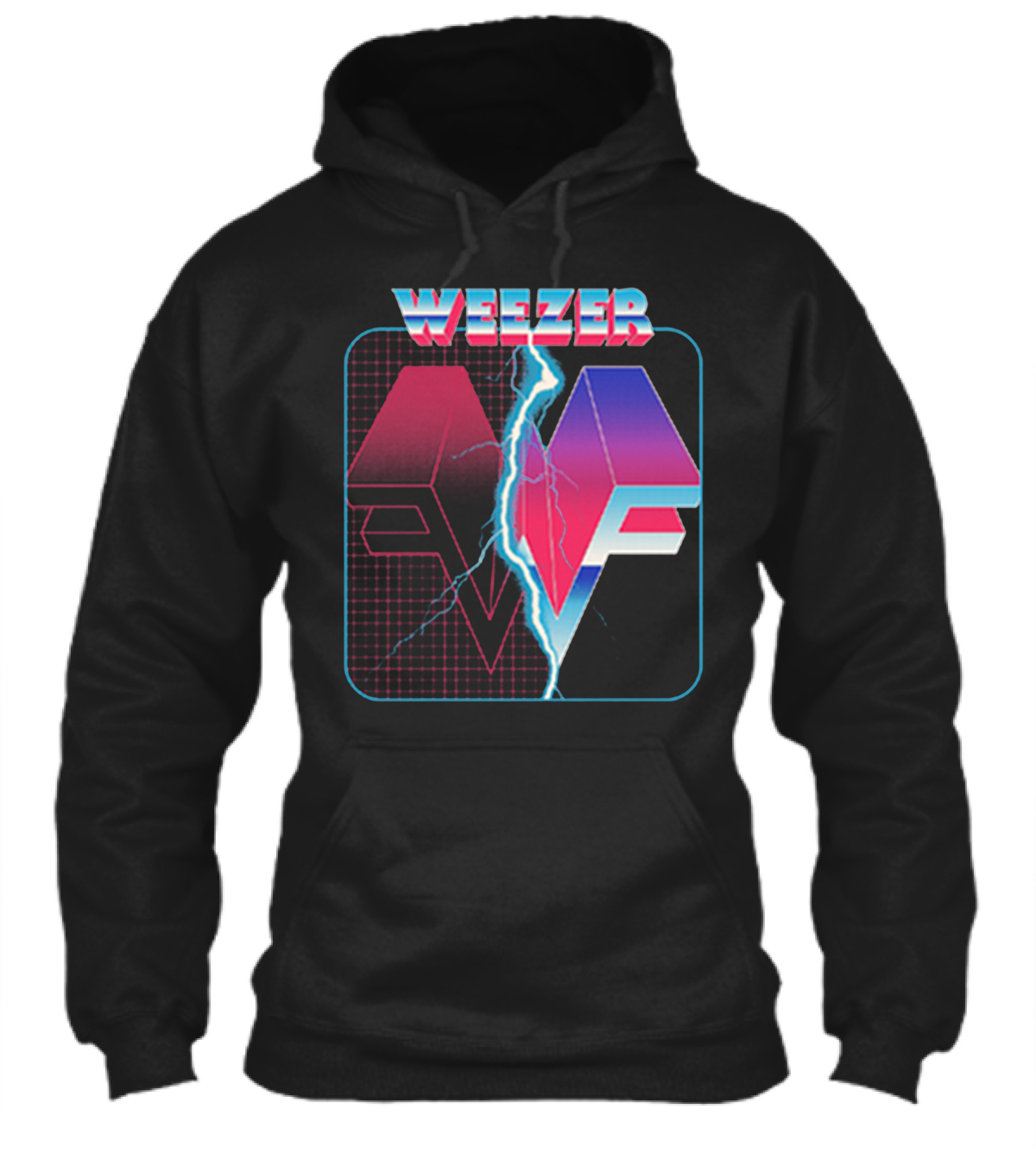 Weezer Retro 3D Lightning Logo Neon Shirt